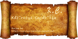 Károlyi Cecília névjegykártya